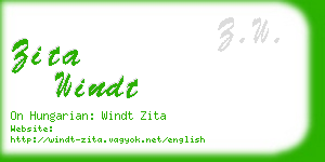 zita windt business card